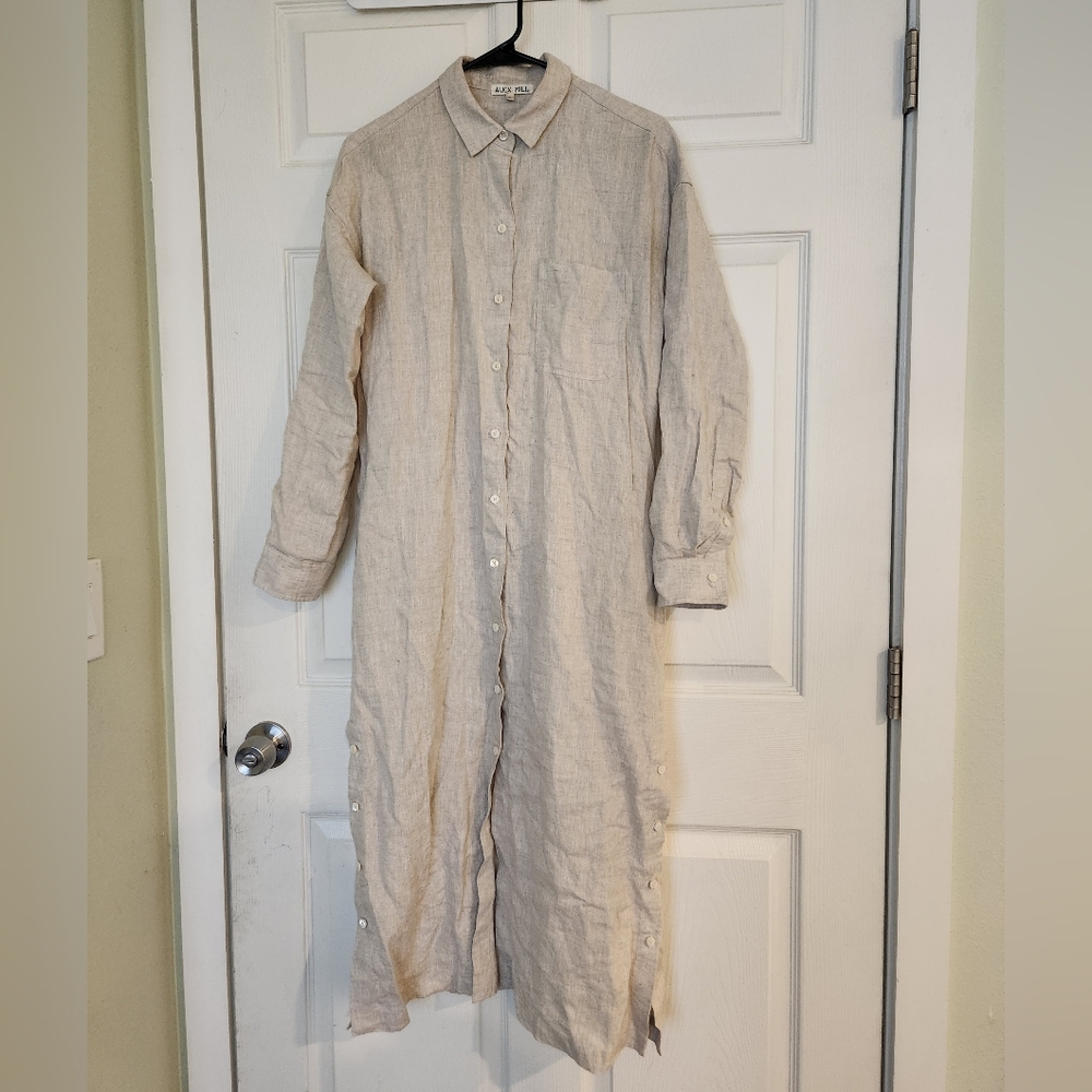 Alex Mill * Kerry Linen Shirtdress * Flax/natural